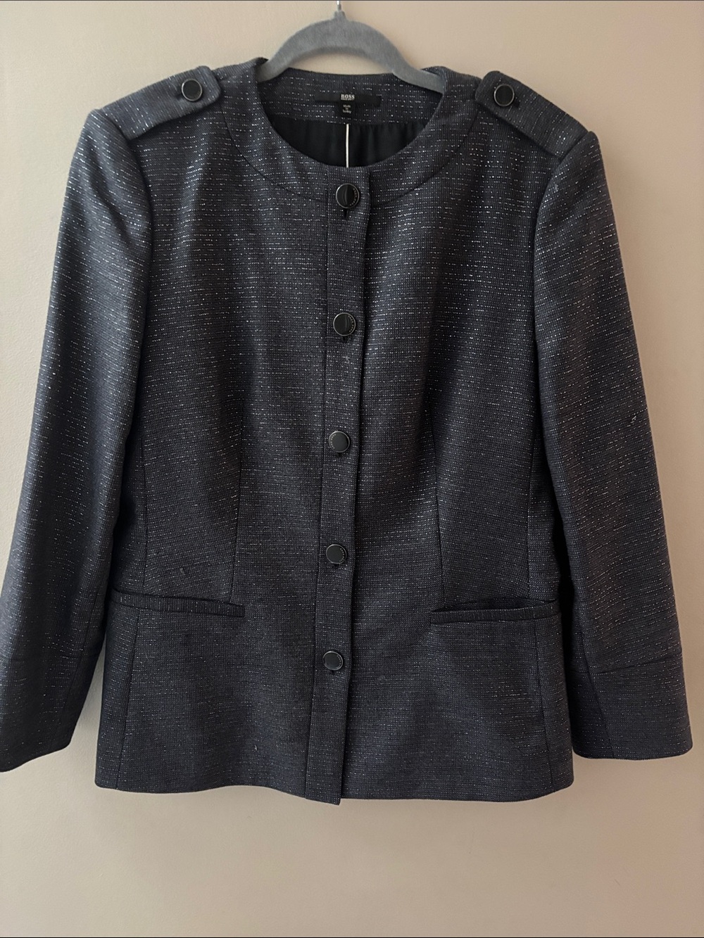 Hugo boss charcoal blazer women's size 8